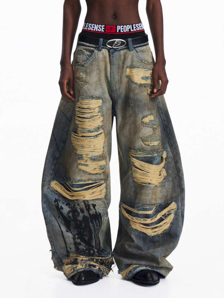 Wild Destruction Denim Wide Pants【s0000015179】