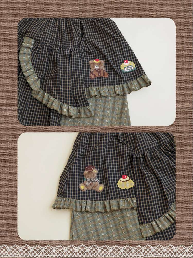 Vintage Girl Dark Green Plaid Cake Skirt【s0000014844】 – SCULTURE