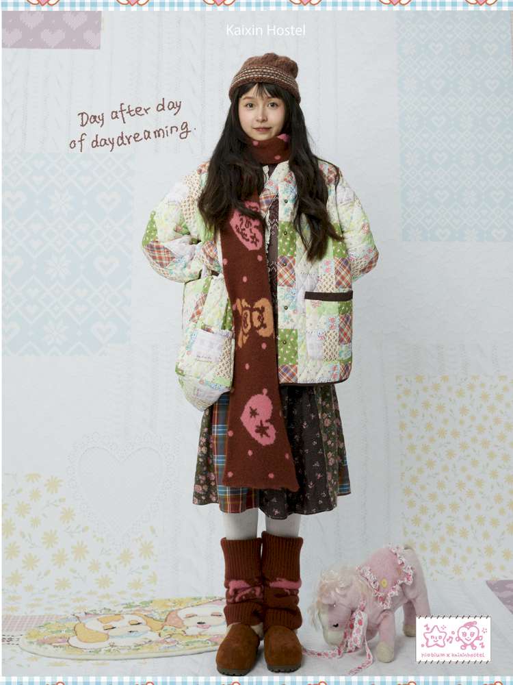 Puppy Floral Cashmere Floor Mat【s0000015042】