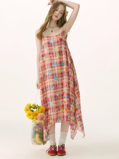 Summer Plaid Fun Print Camisole Dress【s0000016842】