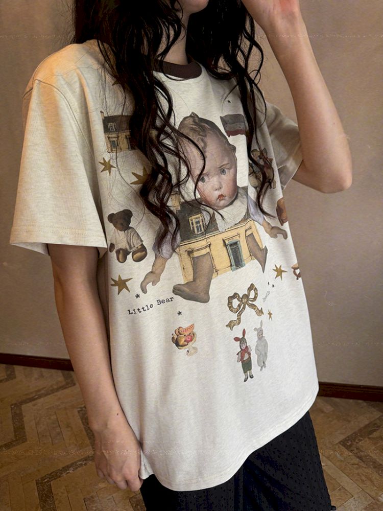 Loose-fitting short-sleeved T-shirt【s0000012763】