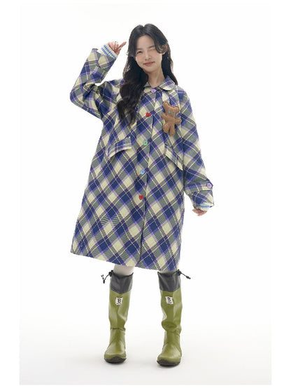 PLAID PLUSH BEAR CLIP COTTON JACKET [S0000010514]