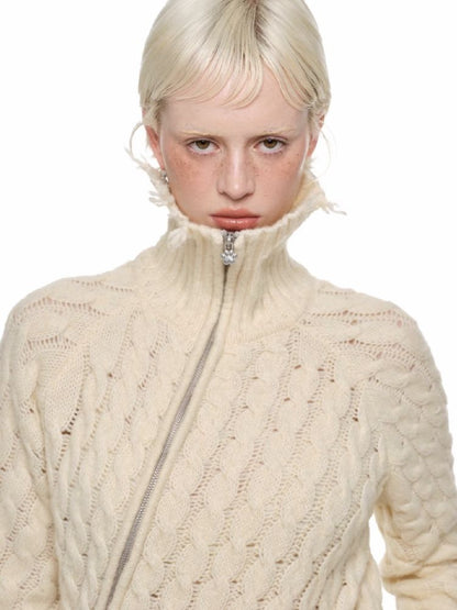 Slant Placket Knit Cardigan【s0000011576】