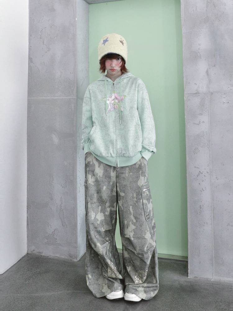 Rhinestone Paratrooper Camo Pants【s0000014449】