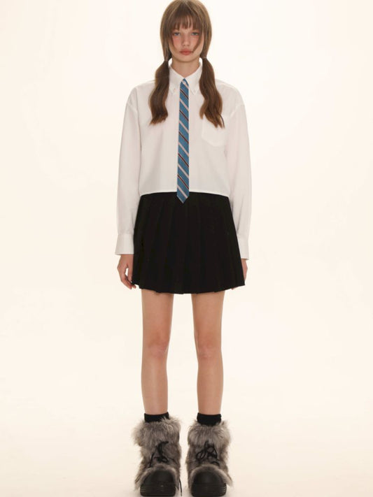 Label Pocket Intercolor Tie Short Shirt【s0000005992】