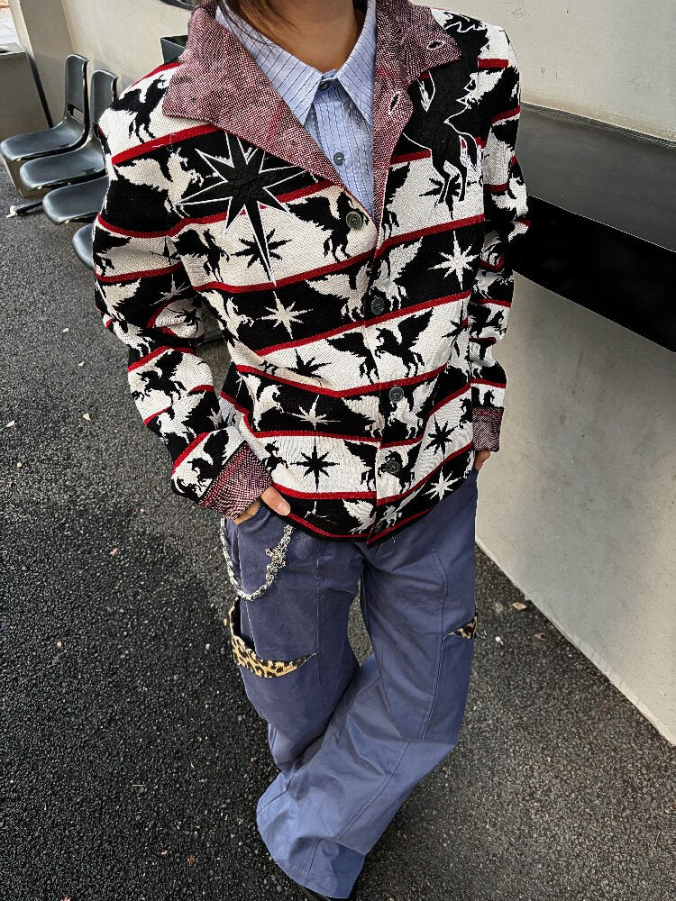 Stand Collar Knitted Cardigan Sweater【s0000018195】