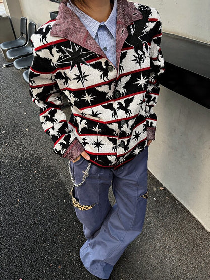 Stand Collar Knitted Cardigan Sweater【s0000018195】