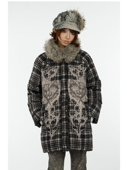 Retro Plaid Bear Love Down Jacket【s0000018077】