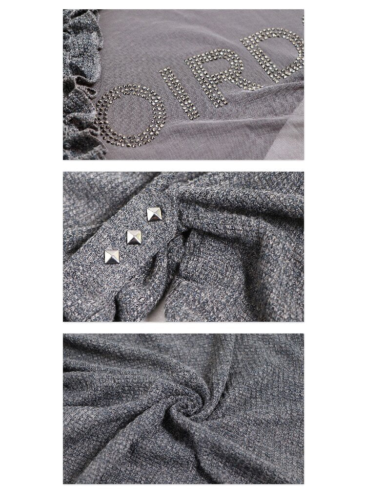 3-Tone Knitted Mesh Pleated T-Shirt【s0000016063】