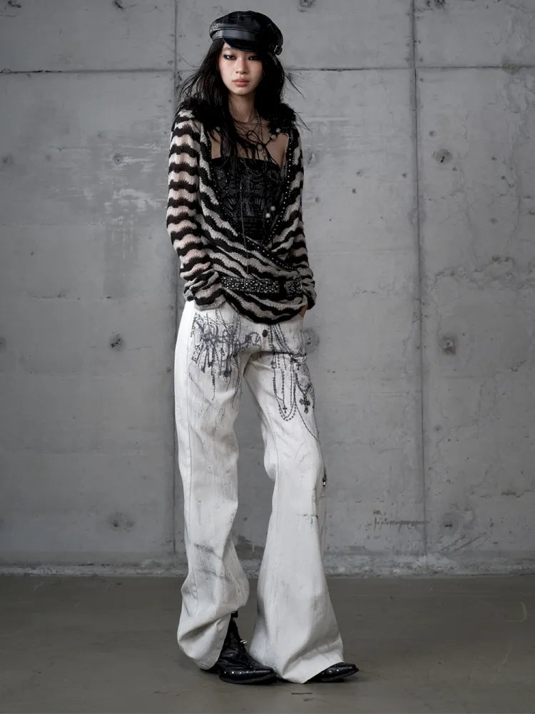 Two-Piece Set Striped Knit Top【s0000013953】