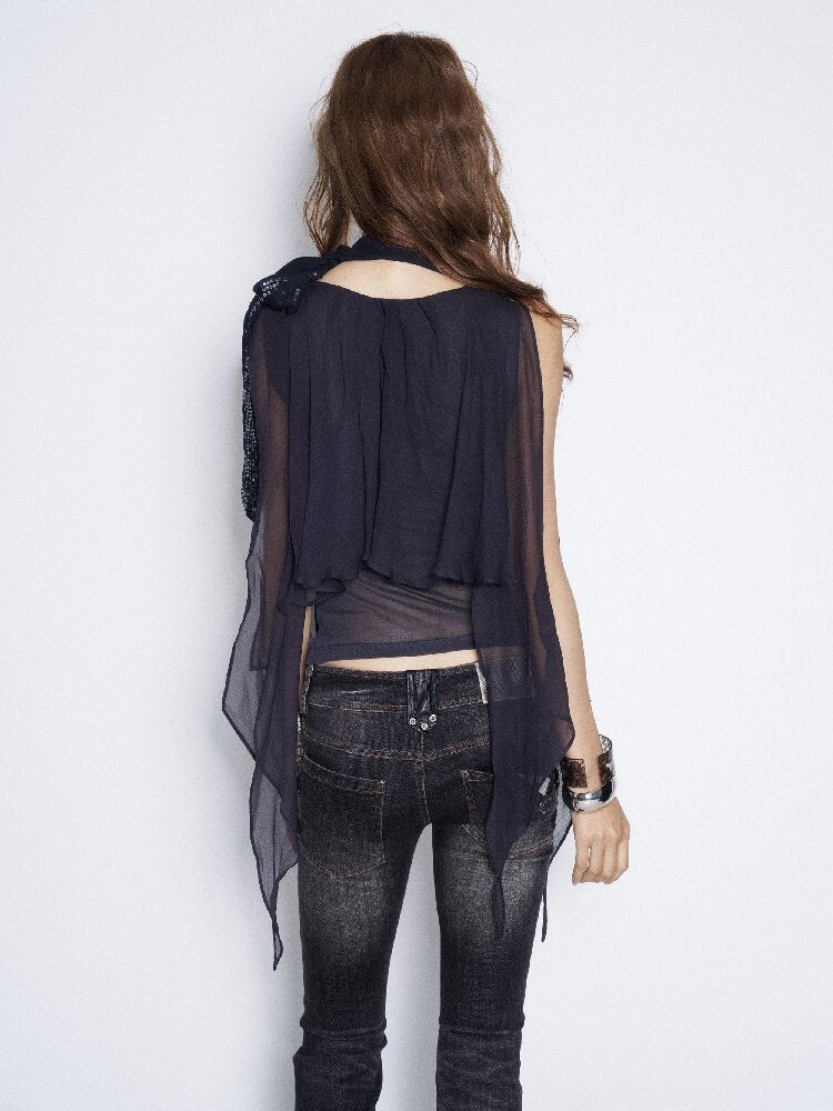 Mulberry Silk Sequin Vest Top【s0000017023】