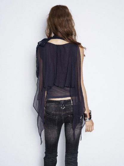 Mulberry Silk Sequin Vest Top【s0000017023】