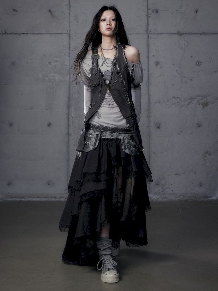 Fake Two Piece Heavy Layered Cake Skirt【s0000013476】