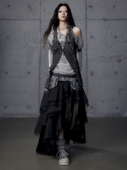 Fake Two Piece Heavy Layered Cake Skirt【s0000013476】