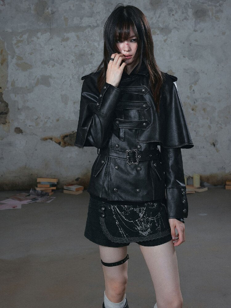 Vintage Belt Cavalry Cape Jacket【s0000018520】
