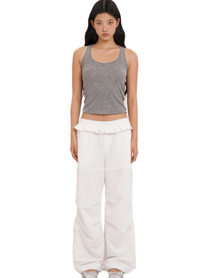 Lace bow casual lazy camisole undershirt【s0000013437】