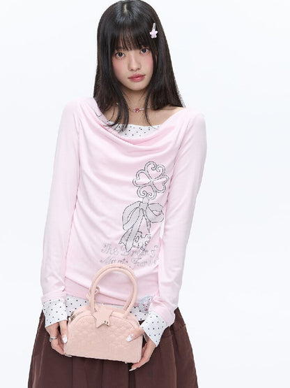 Soft Patchwork Collar Slim Top【s0000016385】