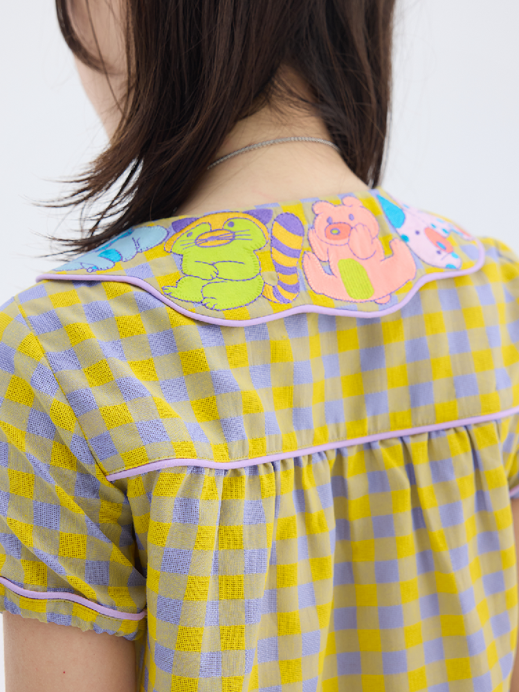 Animal Embroidered Doll Collar Shirt【s0000017695】