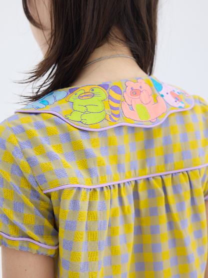 Animal Embroidered Doll Collar Shirt【s0000017695】
