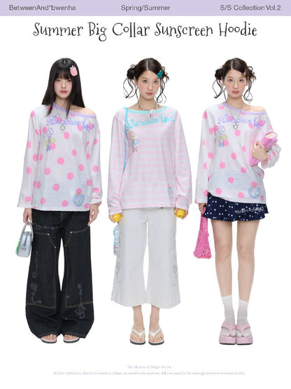 Polka Dot Stripe Long Sleeve Top【s0000016397】