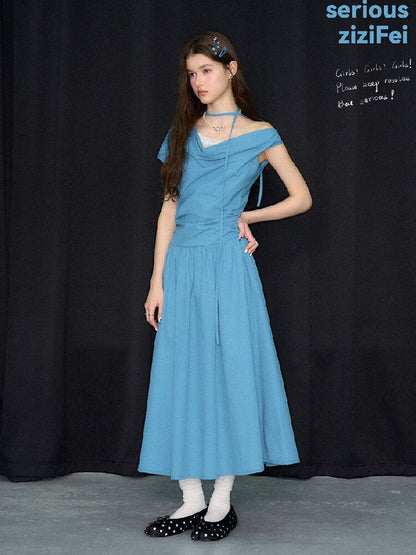 Retro Lazy Waist Cinching Long Dress【s0000017310】