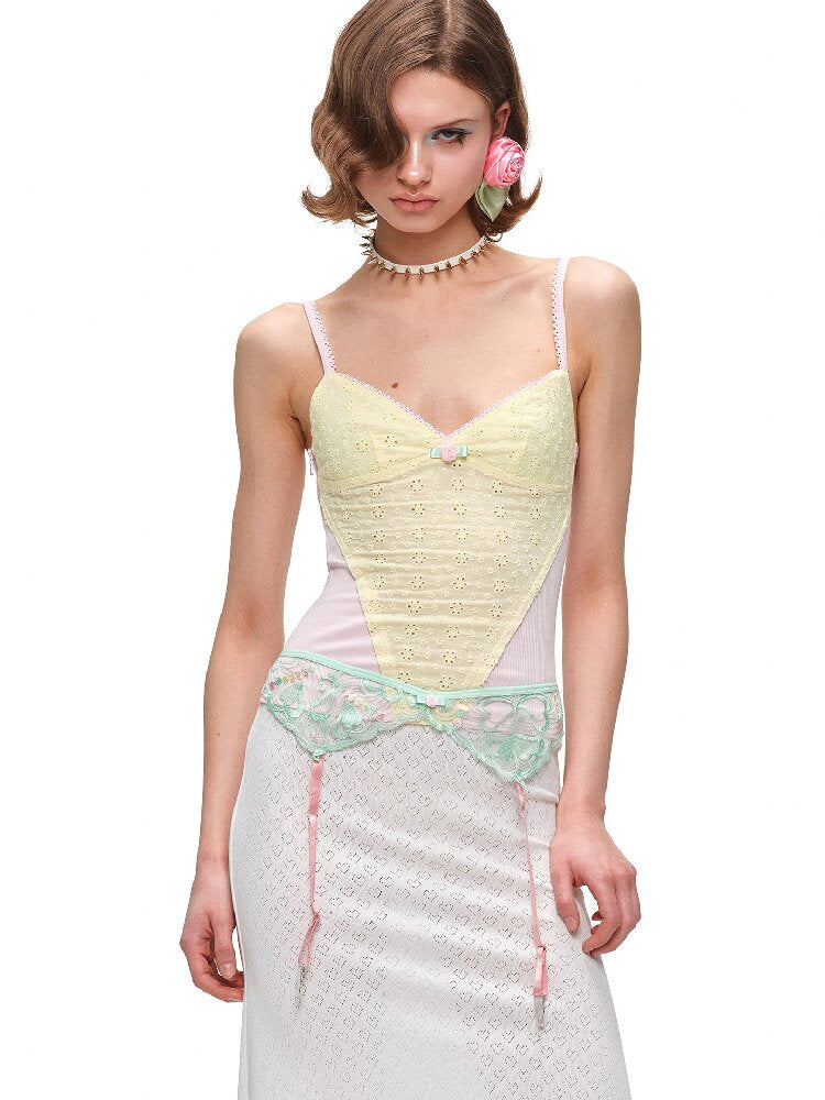 Rose Jacquard Patchwork Knit Vest【s0000016906】