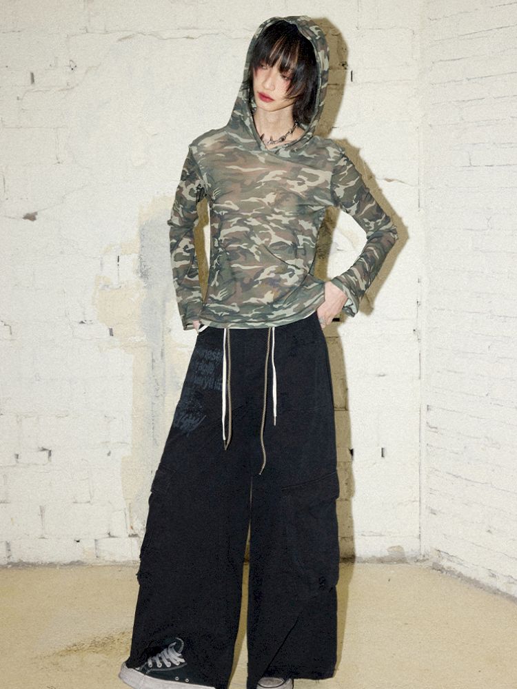 Save the world camouflage hooded T【s0000012427】