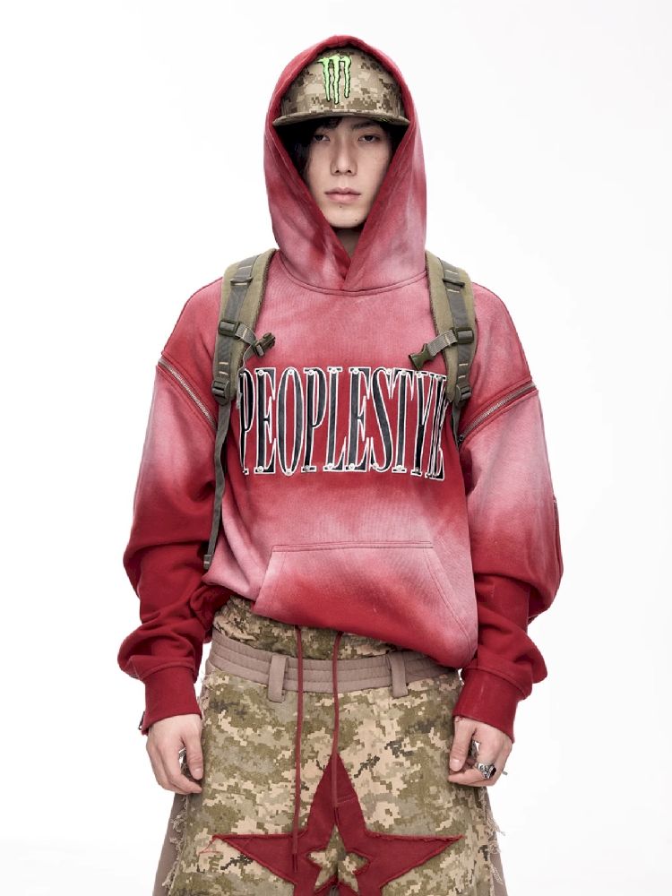 Washed Embroidered Hooded Sweatshirt【s0000011357】