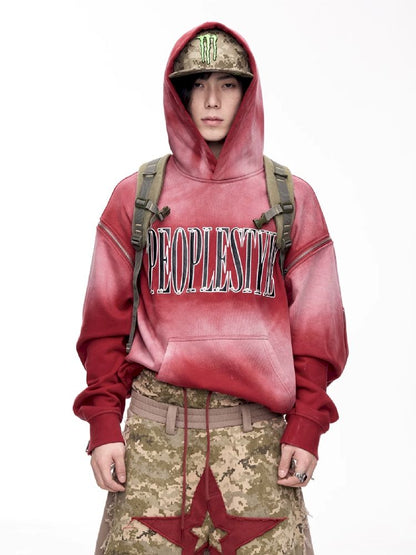 Washed Embroidered Hooded Sweatshirt【s0000011357】