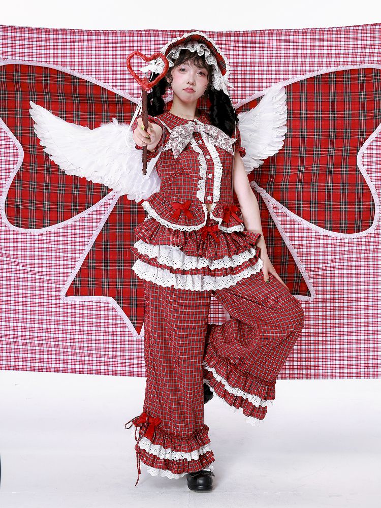 Retro Red Plaid Trousers【s0000012192】