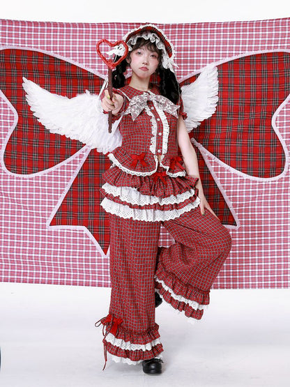 Retro Red Plaid Trousers【s0000012192】