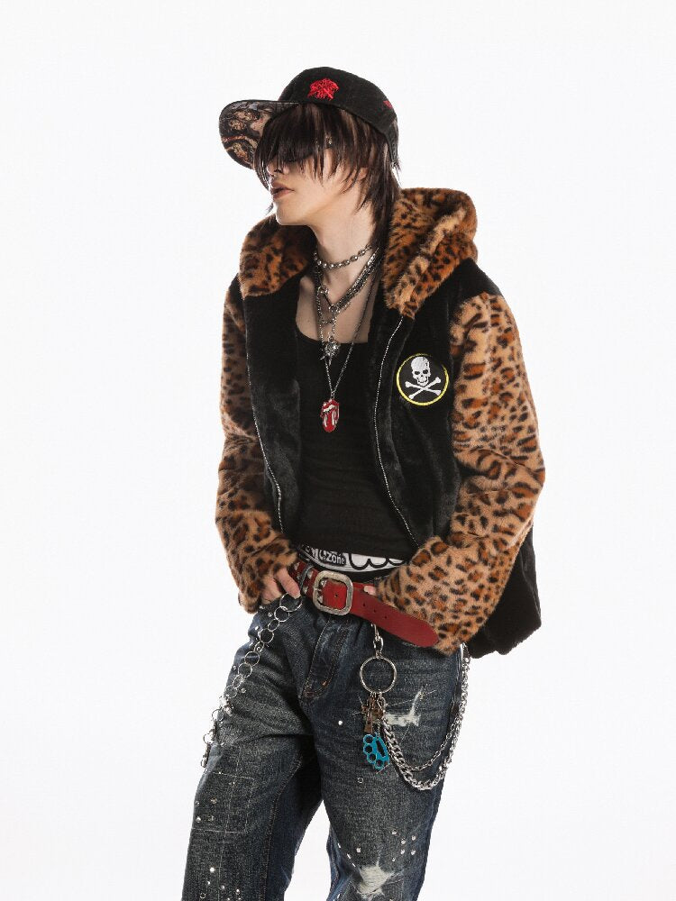 Dark Punk Leopard Skull Coat【s0000019280】