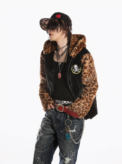 Dark Punk Leopard Skull Coat【s0000019280】