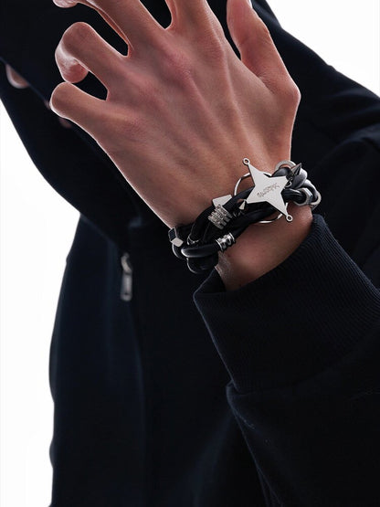 Leather Heavy Beaded Bracelet【s0000018841】