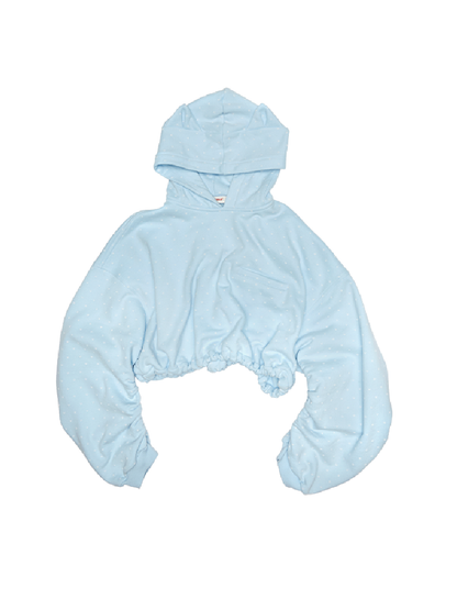 Cat's Paw Long Short Polka Dot Hooded Cardigan Sweatshirt Sweatpants Set【s0000011566】