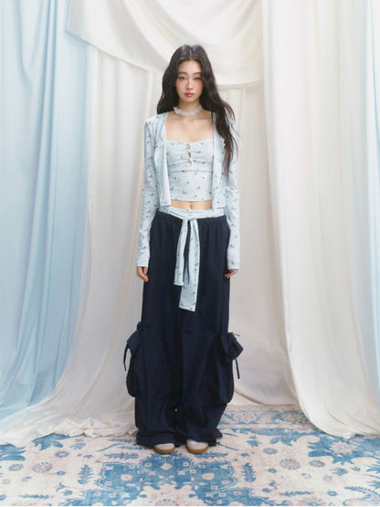 Printed Top Jacket Three Piece Set【s0000012159】