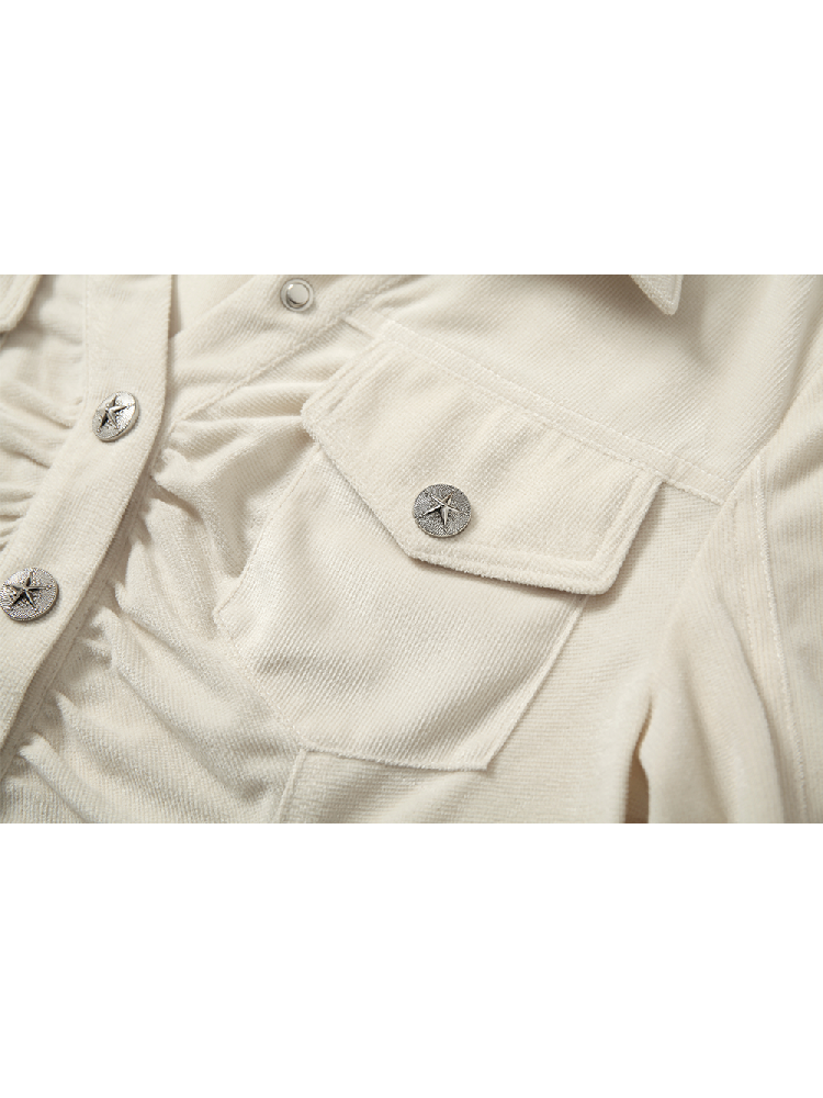 Pleated Waisted Short Work Shirt【s0000011434】