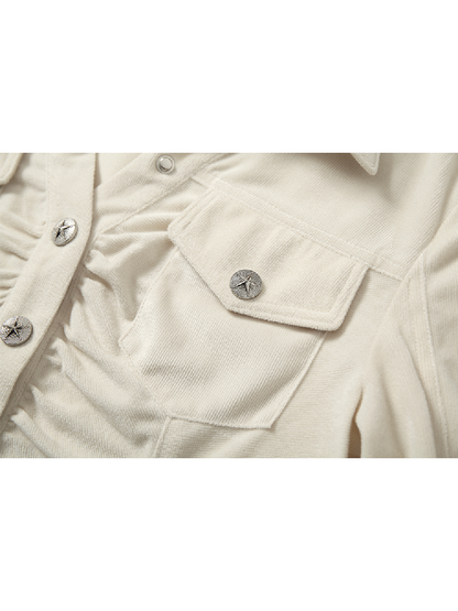 Pleated Waisted Short Work Shirt【s0000011434】