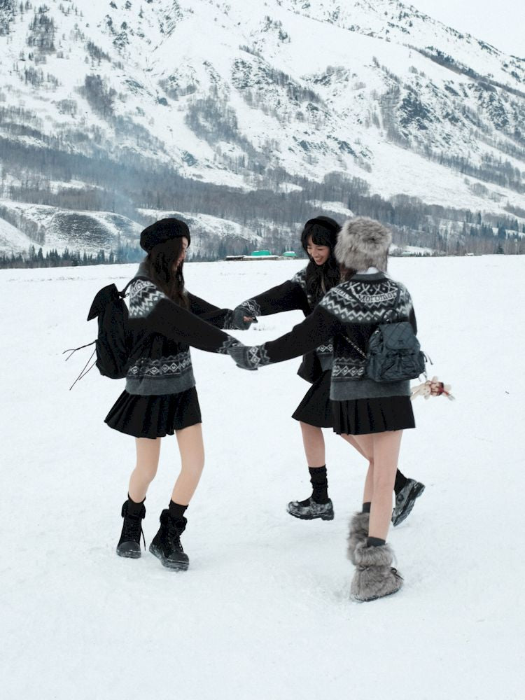 Fair Isle Striped Knit Top【s0000006024】