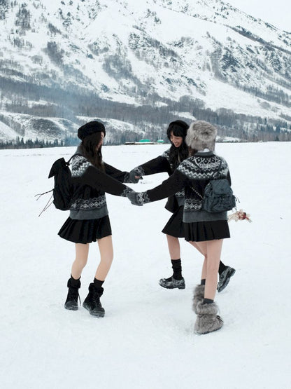 Fair Isle Striped Knit Top【s0000006024】