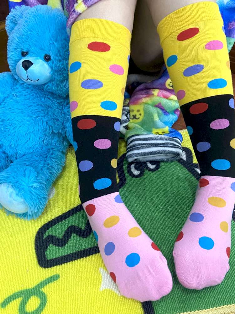 Polka Dot Fleece Over Knee Socks【s0000014628】