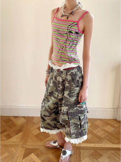 Detachable Lace Camouflage Shorts【s0000012955】