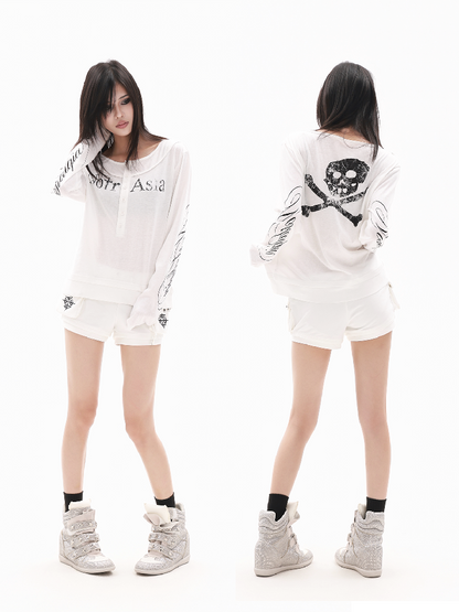 Indian Cotton Dark Pattern T-Shirt【s0000018326】