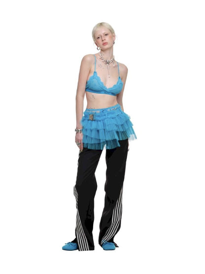 Irregular Multi-Layer Pleated Mesh Short Skirt【s0000011594】
