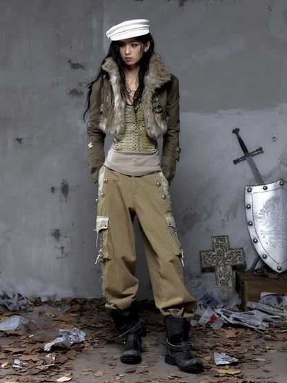 Washed Ripped Gold Filigree Denim Coat【s0000014653】