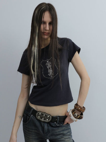 Hot Diamond Slim Short T-Shirt【s0000016572】