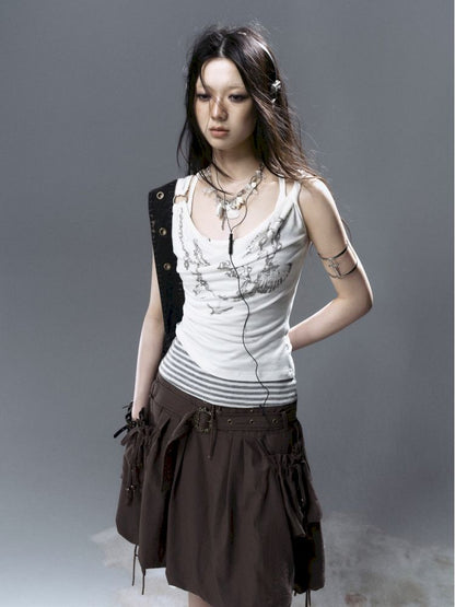 Striped Knit Cami Tank【s0000012628】