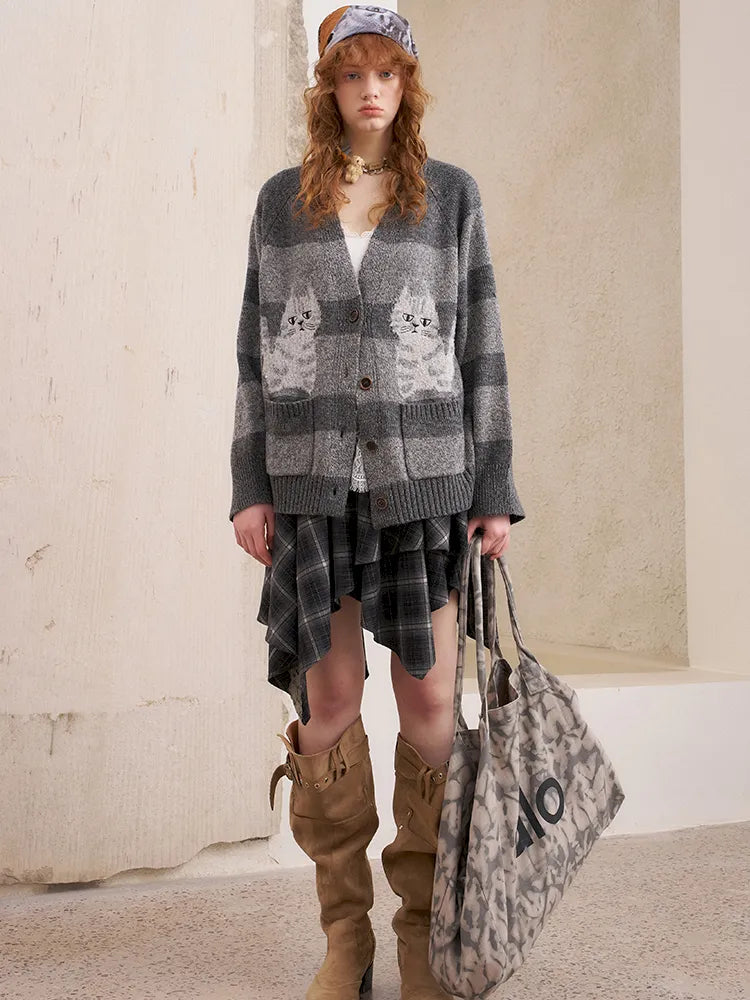 Relaxed-Fit Long-Sleeve Knit Cardigan【s0000014062】