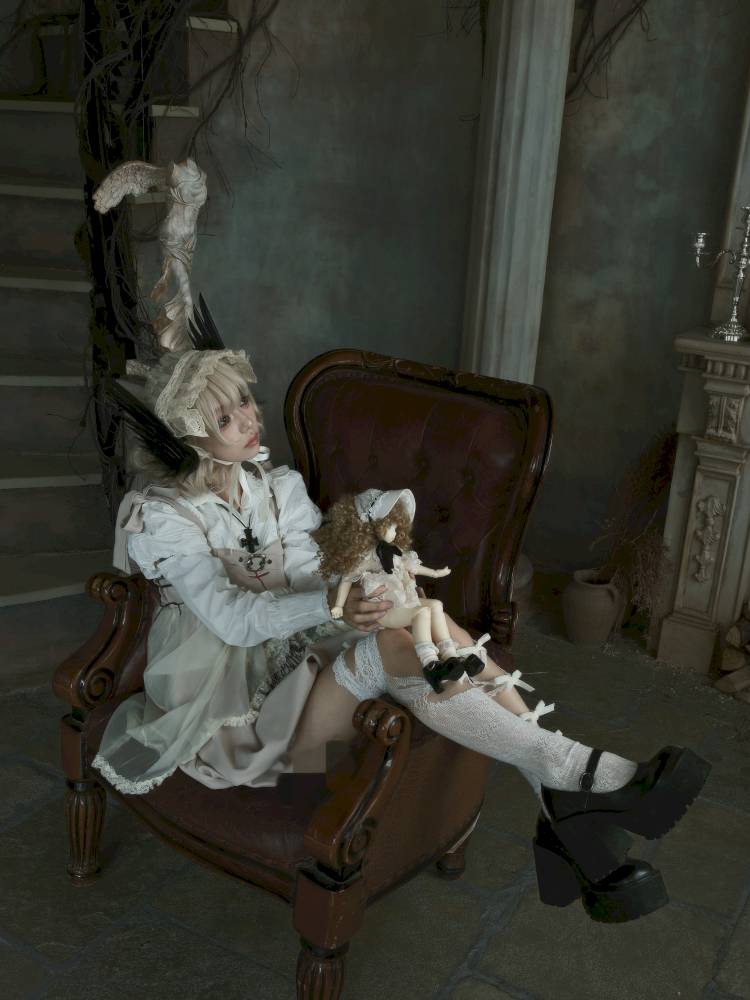 Drawstring Pull-Up Hem Mesh Babydoll Dress【s0000014434】