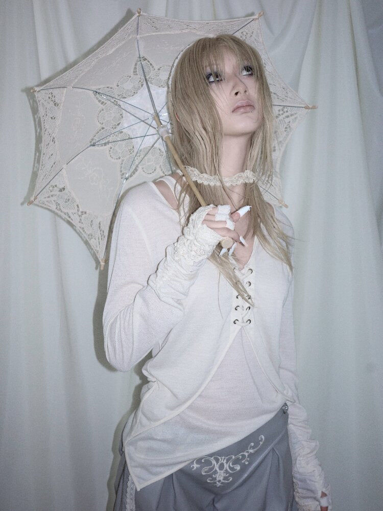 Romantic Antique Embroidered Top【s0000017973】